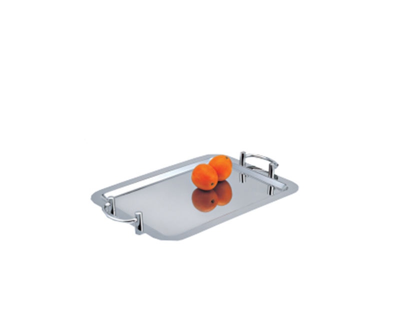 全钢叠柄方形镜面盘Oblong-Tray+W.Handles